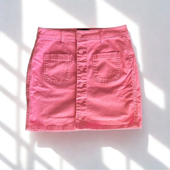 Shinestar Dresses & Skirts - Shinestar Pink Button-Down Mini Skirt